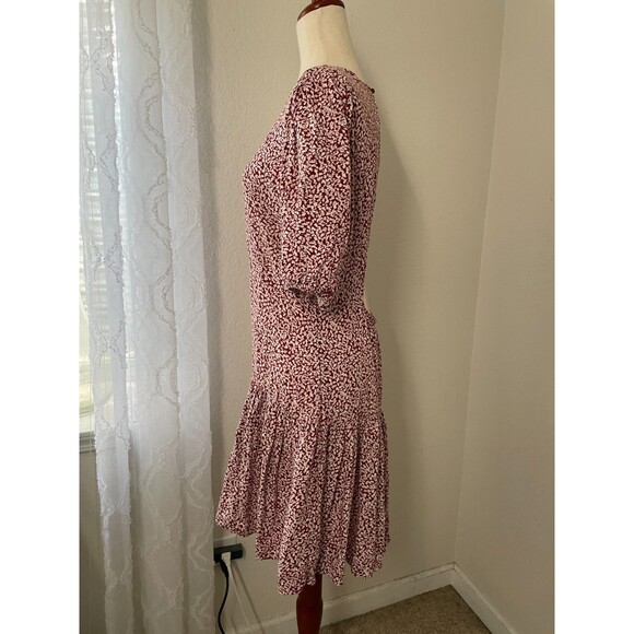 Free People Dancing in the Dark Dress Women’s Size Large Red Floral Drop Waist - Picture 3 of 9